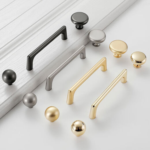 CLCEY modern simple gold solid zinc alloy single hole handle cabinet drawer wardrobe shoe cabinet door handle furniture hardware store manager recommendation 6169-single hole