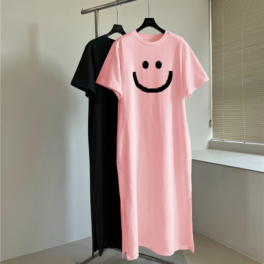 
Langsha pure cotton nightgown for women's summer thin large size pregnant women's pajamas dress home clothes summer casual loose short-sleeved long skirt white [A9901] M [Recommended 110Jin [Jin equals 0.5 kg]]