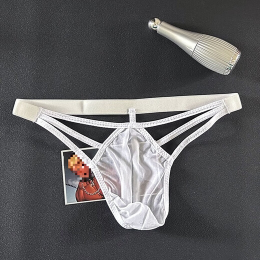 Men's elastic thong transparent sexy mesh underwear new gay pure desire hollow underwear 10016 black