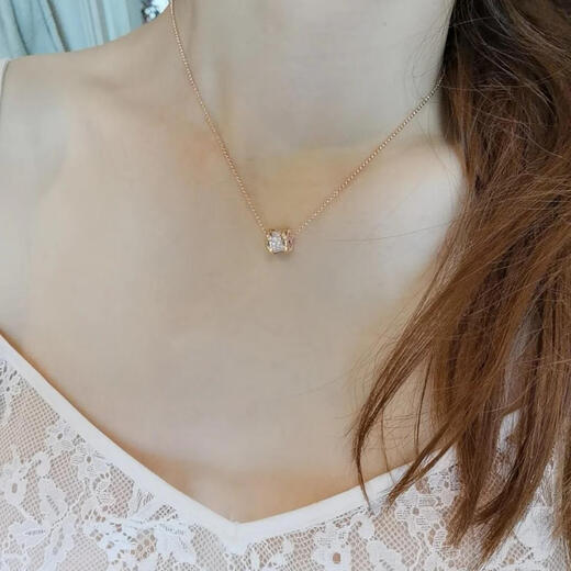 Kawamori small waist necklace 18K rose gold mini spring trumpet color gold full diamond pendant clavicle chain for women high-end rose gold mini spring trumpet