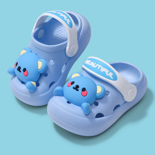 Zapatos de agujero infantil ABC, zapatillas sin deslizamiento transpirables para bebés, niños de fondo suave de fondo suave Baotou Baoto, White -22 Longitud interna 13 cm 21