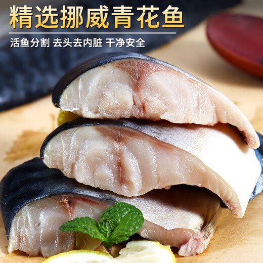尚致挪威青花鱼鲜切青花鱼片深海鱼青占鱼新鲜冷冻青鱼鲭鱼生鲜鱼类 1000g【190-220g*5片】特大净重