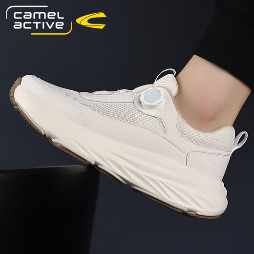 Camel Dynamic Herrenschuhe atmungsaktueller Outdoor-Laufsportschuhe weiche Sohle-Männer-Freizeitschuhe Trittschuhe in Weiß [weiche Sohle weiche Oberfläche] Nicht-Schlupf 9855 38 Standard Lederschuhgröße