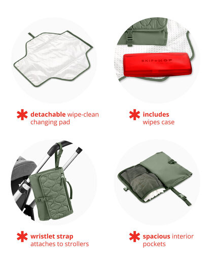 Skip Hop Portable Baby Diaper Change Changed, pronto, sage couleur