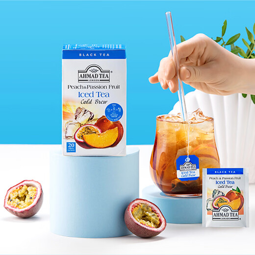 ahmad tea Yaman Tea Peach Passion Fruit Black Tea Hot and Hot Double Brew Cold Brew Tea UAE Original Imported Fruit Tea Peach Passion Fruit Cold Brew Tea 20 Packs
