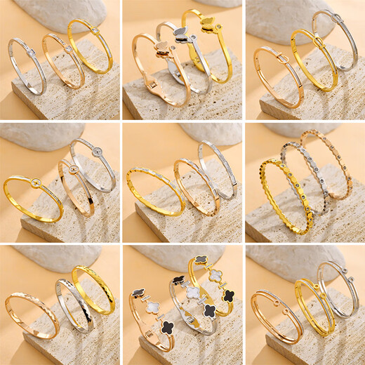 Jinyangyi K gold European and American gold bracelets without fading zircon diamond niche design simple bracelet bracelet 9928-Gold