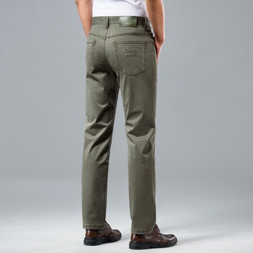 Jeep Spiritjeep Jeep Sommer dünne reine Baumwoll-Jeans-Jeans-Männer lose und kühle High-End-Business Elastizitätshose J7029 Khaki Sommer dünn 29 Taillenkreis 2ft 2
