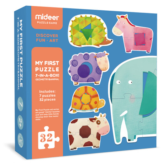 Mideer großes Stück Puzzle frühkindliche Bildung Spielzeug 2 Jahre alt + Spielzeugform Kognitive Rätsel - Tierheimdekoration