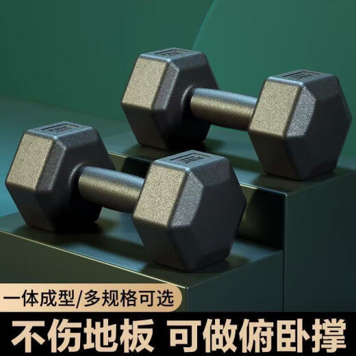 哑铃男士健身家用宿舍力量器材青少年女士壶铃杠铃六角10/5kg一对 6公斤1对 （3kgX2只）