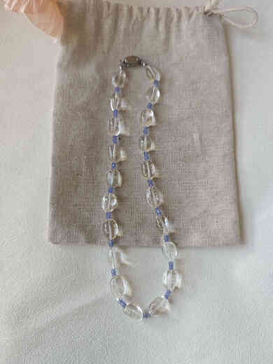 Chishe original natural crystal white crystal tanzanite necklace ins simple and versatile niche high-end design