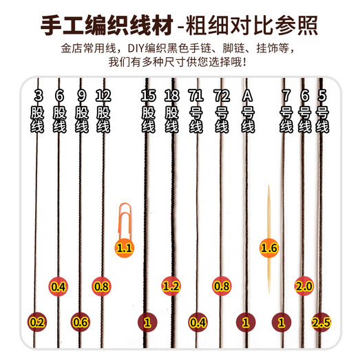 Aifsa braided rope hand rope rope pendant lanyard brown braided rope strand handmade beaded wire bracelet pendant string jade wire No. 73 jade wire / thick 0.6mm / about 50m