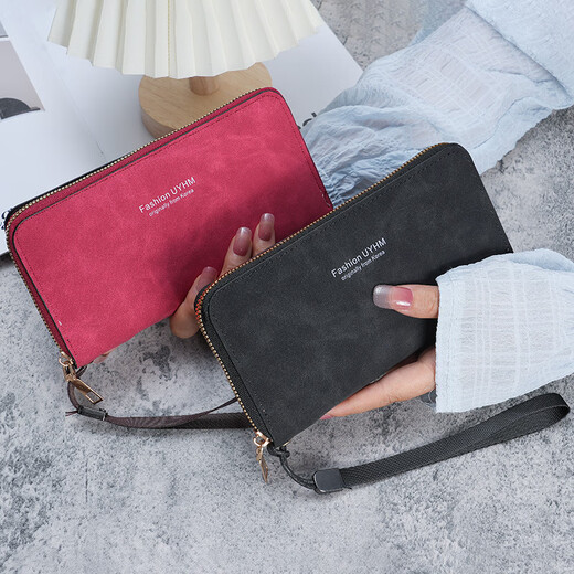 Billetera larga de mujeres que sostiene 2023 nueva versión coreana bolso multifuncional bolso de tarjeta móvil billet de moneda billetera para mujeres negros