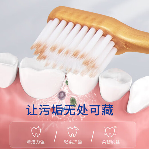 Baicuilai [Soft Breast Guing Sam Toothbrush] Wide-head oral care adult toothbrush light brushes for the same style home 6 pieces