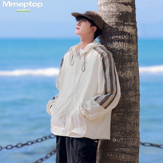 MMOPTOP ice silk UPF50+ sun protection clothing summer men's thin ice fishing clothing jacket MFS01 apricot L