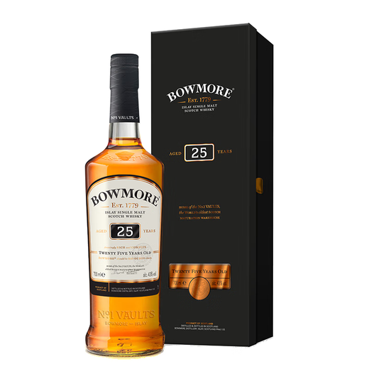 波摩行货 Bowmore 宾三得利旗下单一麦芽威士忌 苏格兰原瓶进口洋酒 波摩 25年700mL