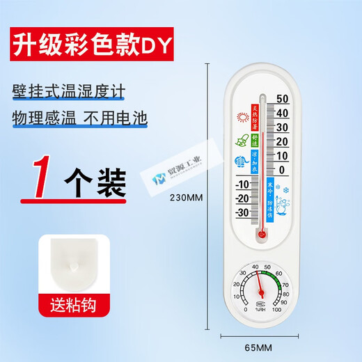 XMSJ Thermometer im Innen- und Außenbereich, Präzision trocken und nasse Thermometer Haus für Kinderzimmer mit Wandmontierter.