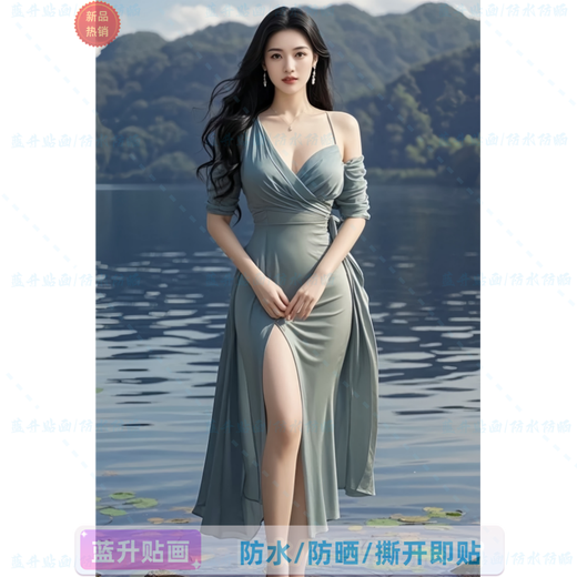 Cóster de belleza sexy de luz completa Sexy pura y lujuriosa belleza personalizada póster de fotos pegatinas para alquiler a3886 altura 15*10 x impermeable/protección solar/autoadhesivo x