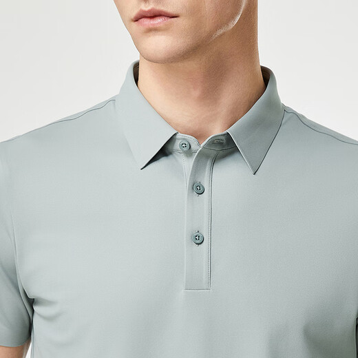 YOUNGOR short-sleeved POLO shirt for men, machine washable mulberry silk blended, seamless and easy to deform, 2025 new product, light gray VSZS513119ECA M (recommended 120-135Jin Jin equals 0.5kg)