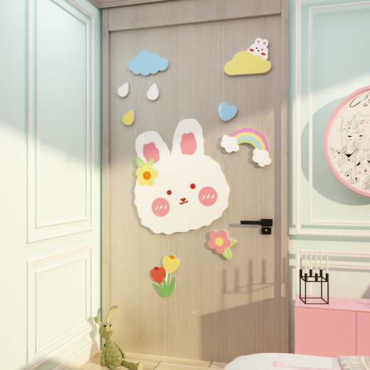 
Internet celebrity girl children's small room decoration bedside decoration renovation supplies princess bedroom rabbit wall stickers 16797 rabbit moon - picture color 10mm super large