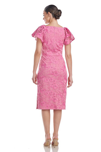 JS Collections Women's Natasha Butterfly Sleeve Dress Rose 10