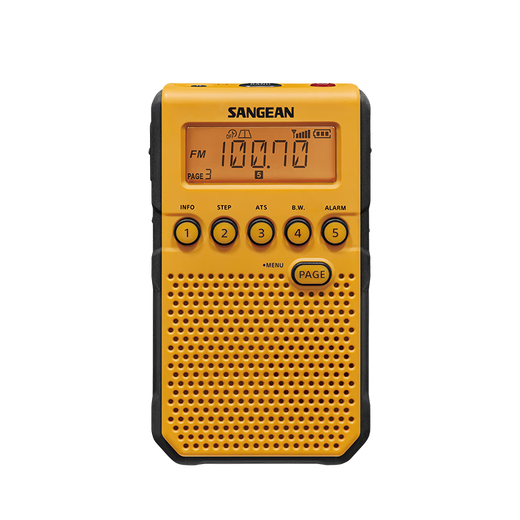 SANGEAN DT-800C Digital Mini Alarm Clock Radio Level 4 and 6 Radio for the Elderly, Yellow