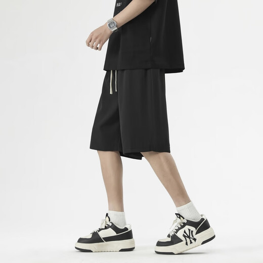 
Foss Phil casual shorts men's summer thin loose breathable quick-drying five-point ice silk out sports straight pants SW-K688 black L [recommended 120-140Jin [Jin equals 0.5 kg]]