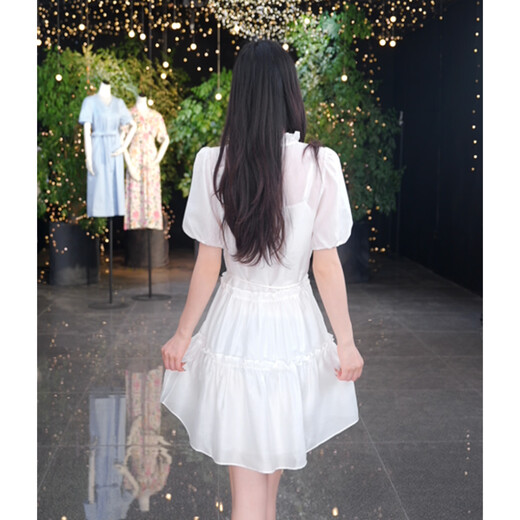 Vestido de gloria hada blanca luna luna nueva producto Tiansi Lotus Leaf Temperament Vacation Fit 1e5R4K830 07W Beige XL