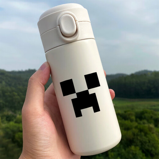 Howwande Mc Game Peripheral Water Cup Minecraft Thermos Cup Kuli Fear Bounce Cover Daily Sports Portable Grande Capacité Coupe BW1283 World 300ML Pop-Up Cup