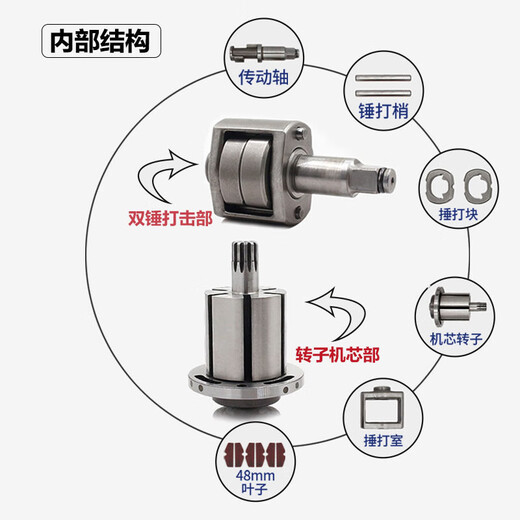 东岛强力气动小风炮1/2风扳手大扭力汽修轮胎拆卸冲击1寸扳手 D3892一只