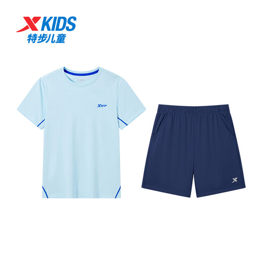 XTEP (XTEP) Ropa para niños para niños y niñas de moda cómoda y versátil de manga corta Sky Blue 120
