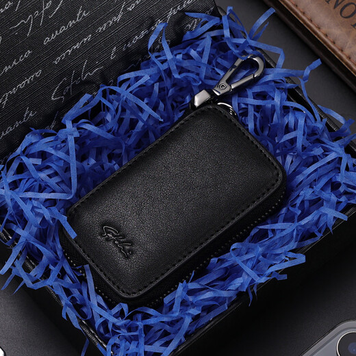 沙驰秋冬新款男款钥匙包头层牛皮高级感【节日礼物】送爱人 黑色 均码