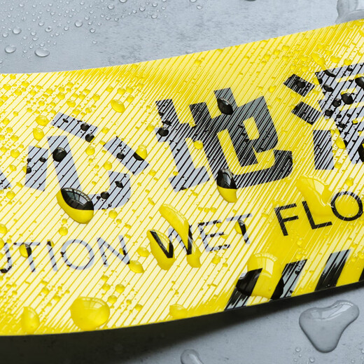 Baige Be careful when sliding, be careful about steps, safety reminder stickers on the floor, yellow safety warning sign stickers, 2 sheets 100*10cm CW061023