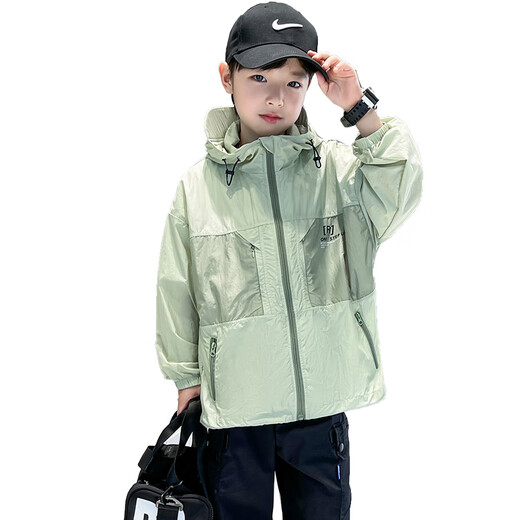 Balabala children's clothing boys summer sun protection jacket 2025 new medium and large children summer boys thin style breathable waterproof gray 170 cm