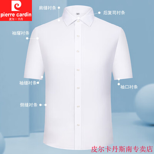 
Pier Cardin summer thin short-sleeved shirt for men, middle-aged and young business professional work clothes blue shirt for men, half-sleeved solid color work clothes DX6623 38 (recommended 100-120 Jin [Jin equals 0.5 kg])