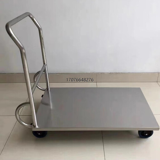 Kezitu Pharmaceutical Factory Food Factory 304 stainless steel flat trolley dust-free clean workshop heavy-duty material handling turnover vehicle 700*500*850(304)