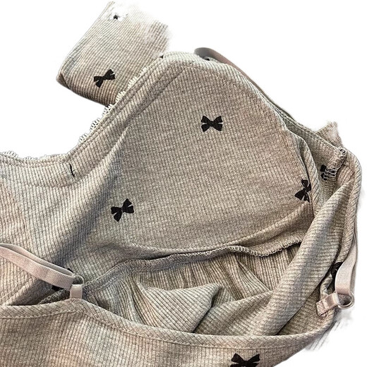 Fhhuabd-Pyjamas mit Baumwoll-Reisstadel für Frauen Frühling und Herbstmodal warm warm, langhärme graue Schlinge Bug Kleidung Drei-teilige Set 6621#. Schwarz-MODAL-DREI-SET XL empfohlen 120-135jin [Jin ist gleich 0,5 kg]