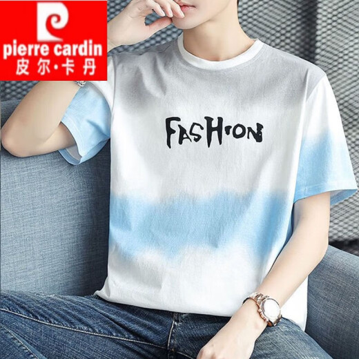皮尔卡丹（pierre cardin）男士短袖t恤纯棉2025新款半袖体恤衫宽松潮流夏季男装上衣服 Z829灰色 M 【建议90-115斤】