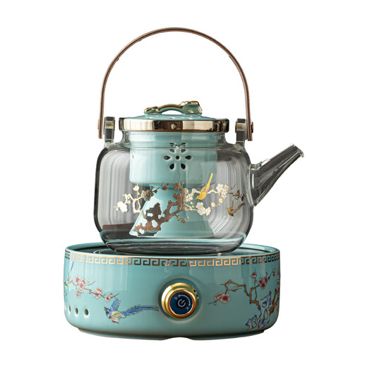Miaopule high-end electric ceramic stove for tea making around the stove, glass tea making kettle, tea set, fully automatic for home use - square stove set - Jiqing Electrical appliances have a one-year warranty
