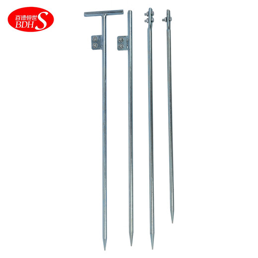 Electric power galvanized grounding pin grounding wire household grounding wire grounding rod engineering grounding pole lightning rod one-word single hole 12500 (galvanized)