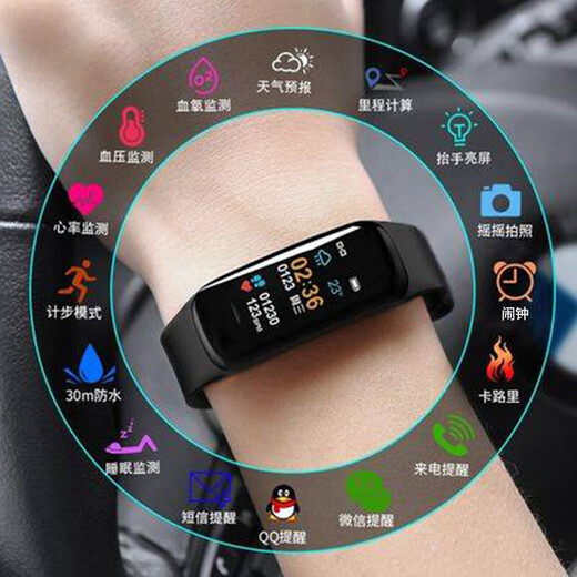 Smart Bracelet Sport -Schrittzähler Wecker Farbbildschirm Bluetooth Armband Uhr Multifunktion Mobile Handy Paare Universal Cosmetries Cool Schwarz - Factory Direct Supply - Qualitätssicherung [Schwarz] Luxusmodell [Multifunktional Sports Fashion Universal]