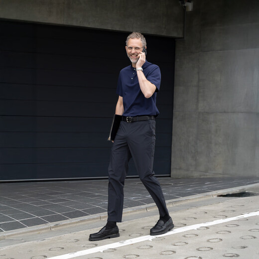 Care of Lord 丨 Sonic 丨 Summer des hommes à manches courtes à manches courtes Henry Polo Business T-shirt 098601 Midnight Blue L