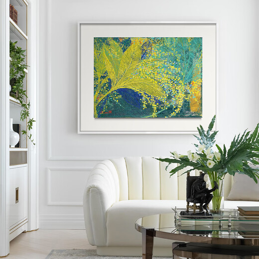 Bright Orange House Living Room Painting Sofa Background Painting Porch Decoration Painting Modern Simple High-end Art Print Chen Shunzhi Dawn White Framing Size 80cm*60cm No Mirror