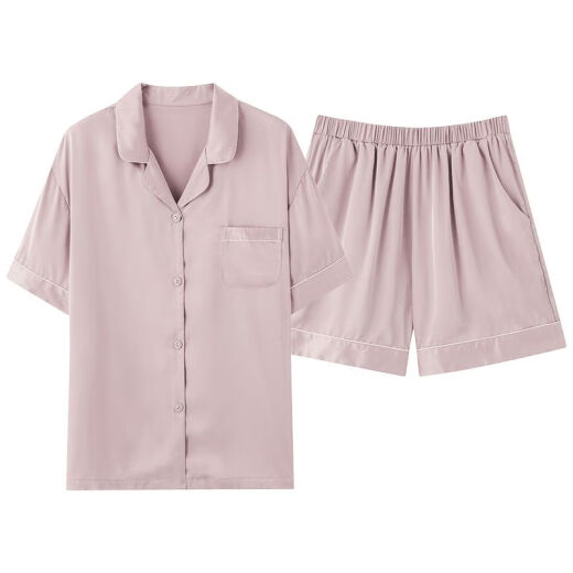 雅鹿冰丝绸睡衣女士夏季凉感莫代尔2025新款短袖开衫家居服套装可外穿 NSN16802[凉感冰雪丝] 女M 均码