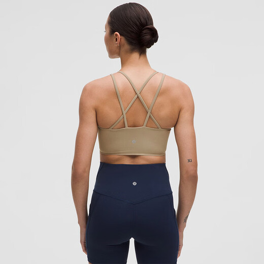 Lululemon丨Like a Cloud women's long sports bra B/C* ribbed quick-drying LW2D03S oak brown S /6