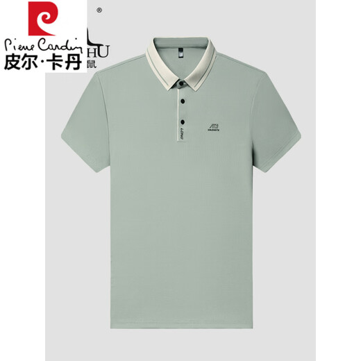 Pier Cardin Ice Seide Kurzärärmelte T-Shirt für Männer mittleren Alters mit atmungsaktivem, dünner lockerer Polo-Hemd Daddy halbärmelte T-Shirt 16821 Khaki M 165 Vorschläge 90-120jin [Jin gleich 0,5 kg]