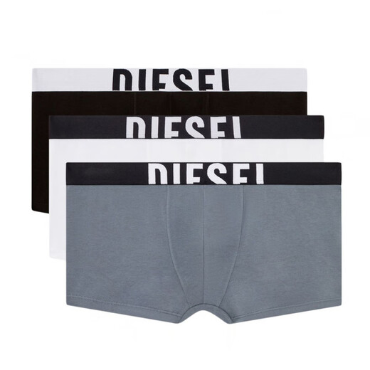 迪赛（DIESEL）迪赛 男士舒适亲肤潮牌3件装四角裤平角内裤 A17580 0HJBW 黑/白 E4877 S