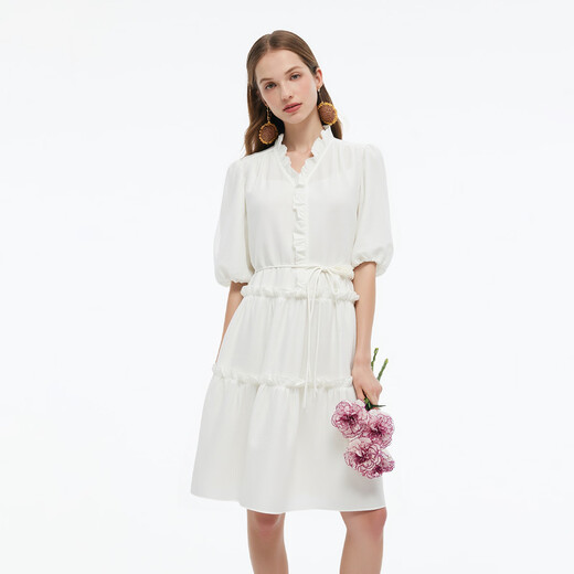 Vestido de gloria hada blanca luna luna nueva producto Tiansi Lotus Leaf Temperament Vacation Fit 1e5R4K830 07W Beige XL