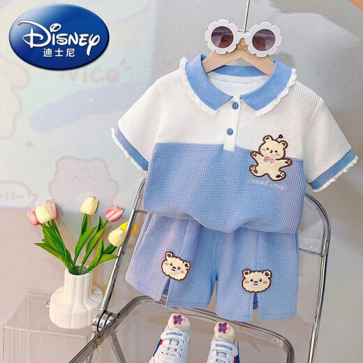 Disney Girls Anzug modische Sommerkleidung Baby Casual Sports Sommer Kleidung Neues Baby Kurzärmel zweiteiler Set Pink 80