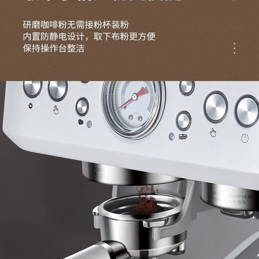 柏翠PE3899双锅炉意式全半自动咖啡机家用奶泡机研磨一体机小型机