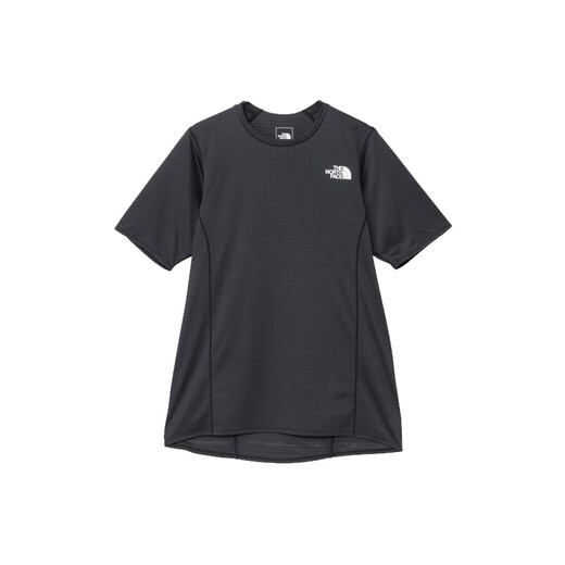 The North Face Japan direct mail men's short-sleeved T-shirt NT12588 water-absorbent, quick-drying, reflective antibacterial and deodorant sportswear black K S / length 70 bust 96